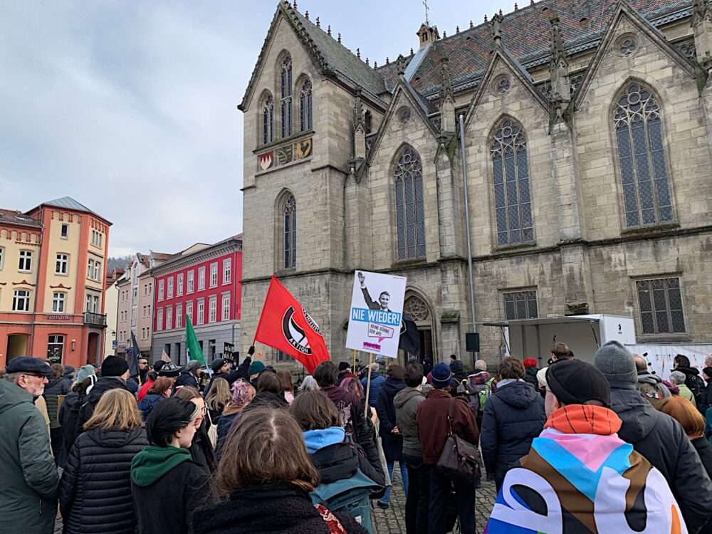2025-02-22 Meiningen Kundgebung zur Bundestagswahl "Nie wieder ist jetzt".