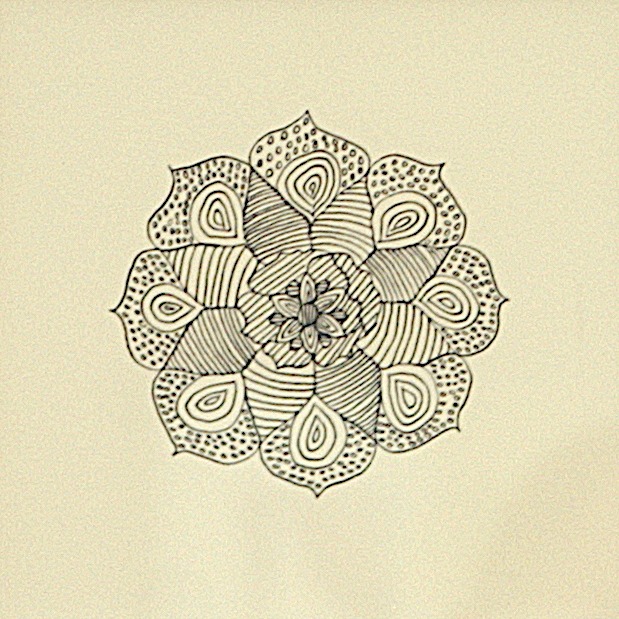 BLUME von Anna Wiesee, Tusche auf Karton 14 x 14 cm - Galerie Alte Schule