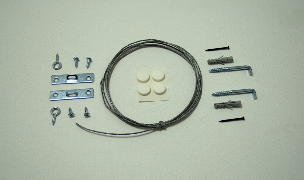 Einzelteile der STANDARDAUFHÄNGUNG für Bilder auf Leinwand und Keilrahmen - Galerie Alte Schule